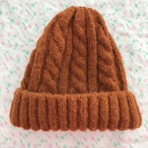 FOREVER 21 Cable Knit Winter Beanie Hat Mustard Orange